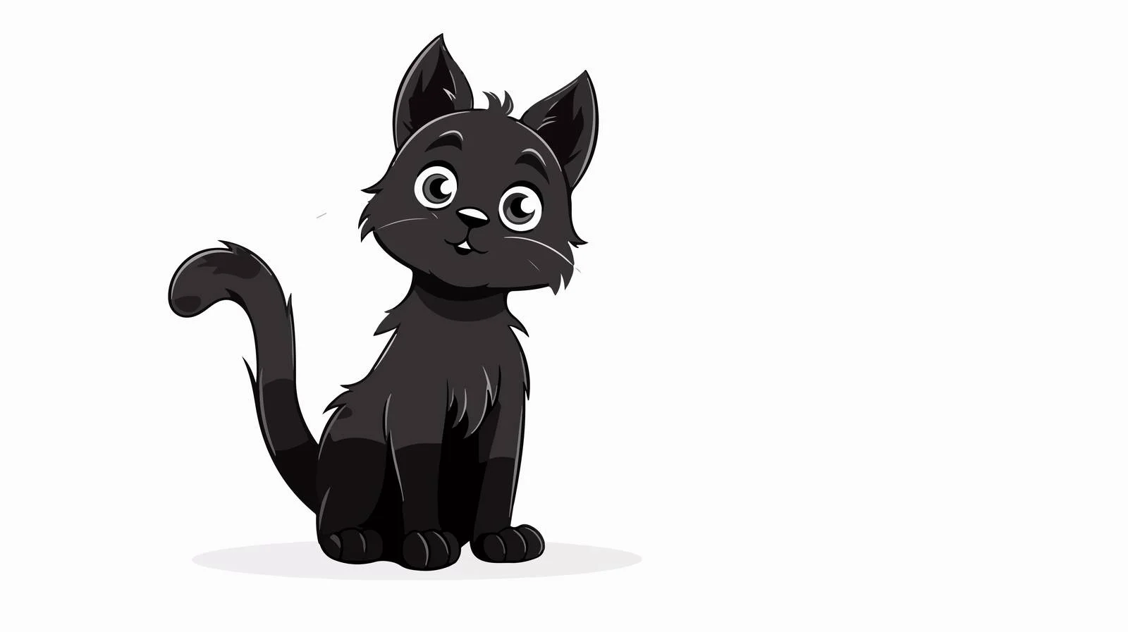 Friendly Black Cat Waving Silhouette — free download from Dotvec