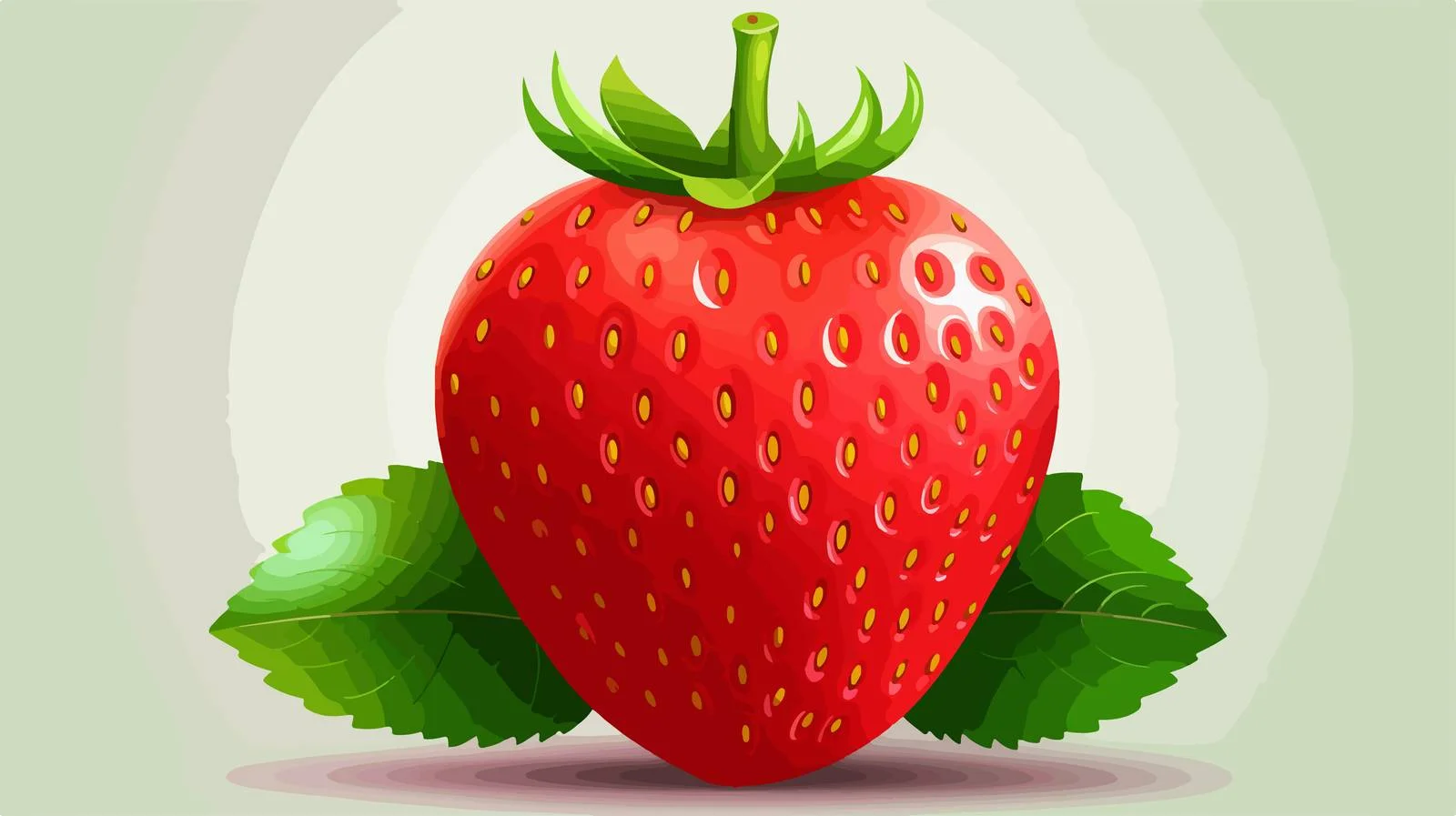 Vibrant Strawberry Ball with Green Leaves — free download from Dotvec