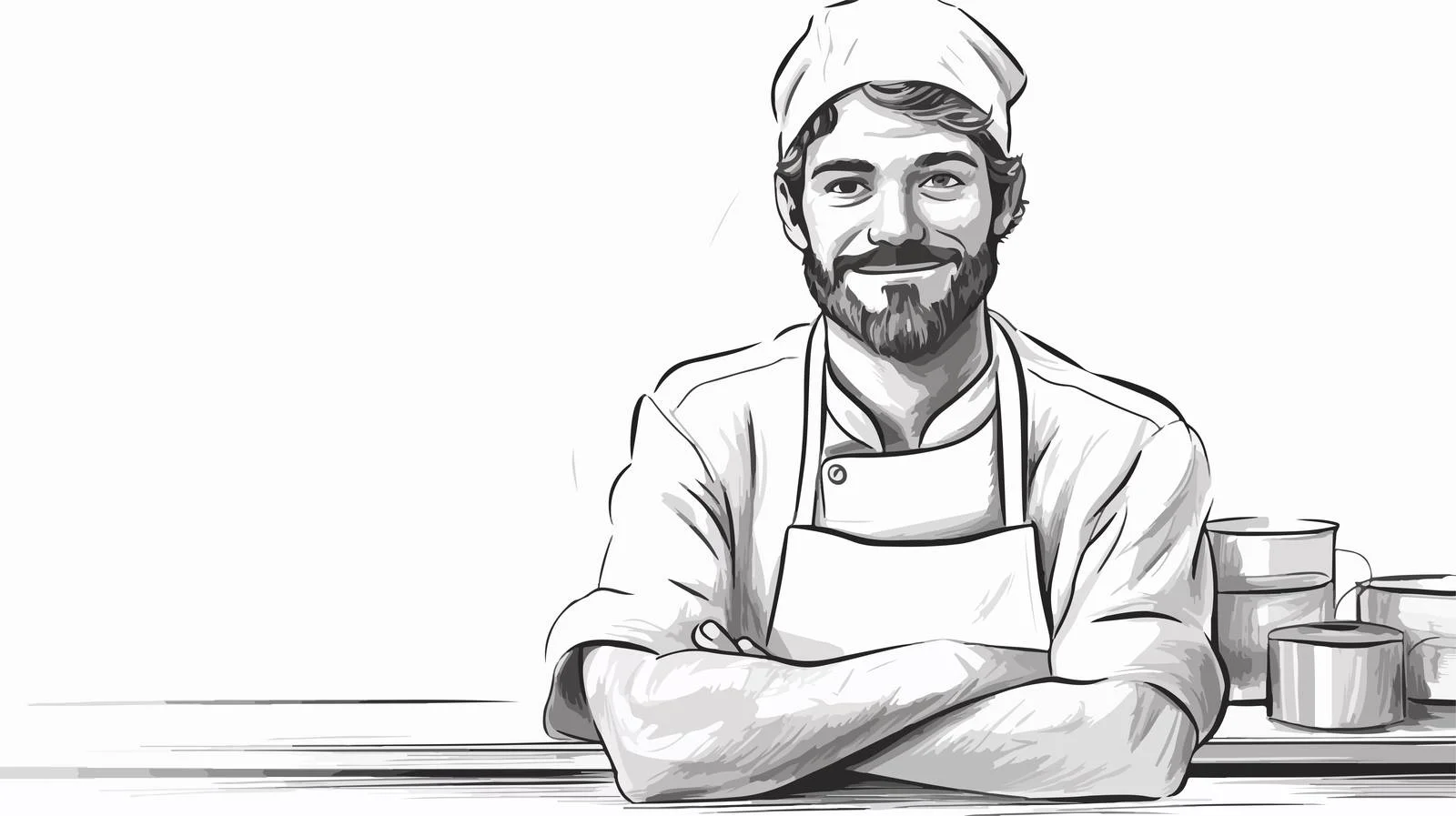 Professional Chef in Black Apron and Hat — free download from Dotvec