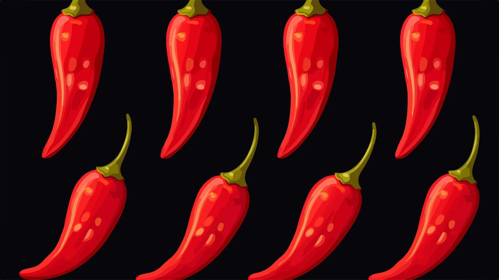 Fiery Chili Peppers Illustration — free download from Dotvec