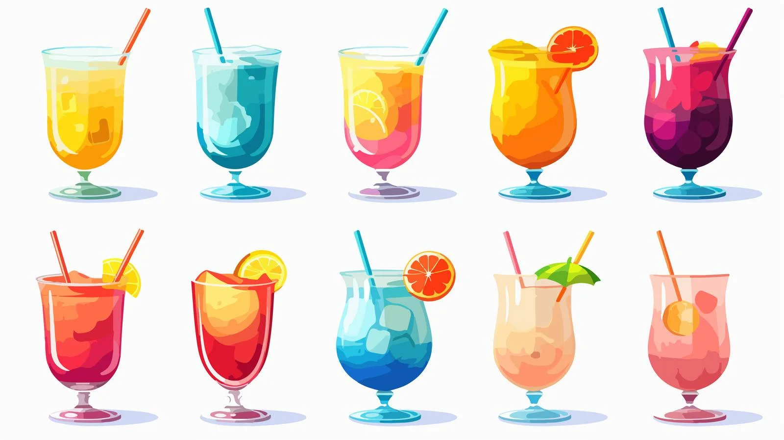 Colorful Cocktail Glass with Alcoholic Juices — free download from Dotvec