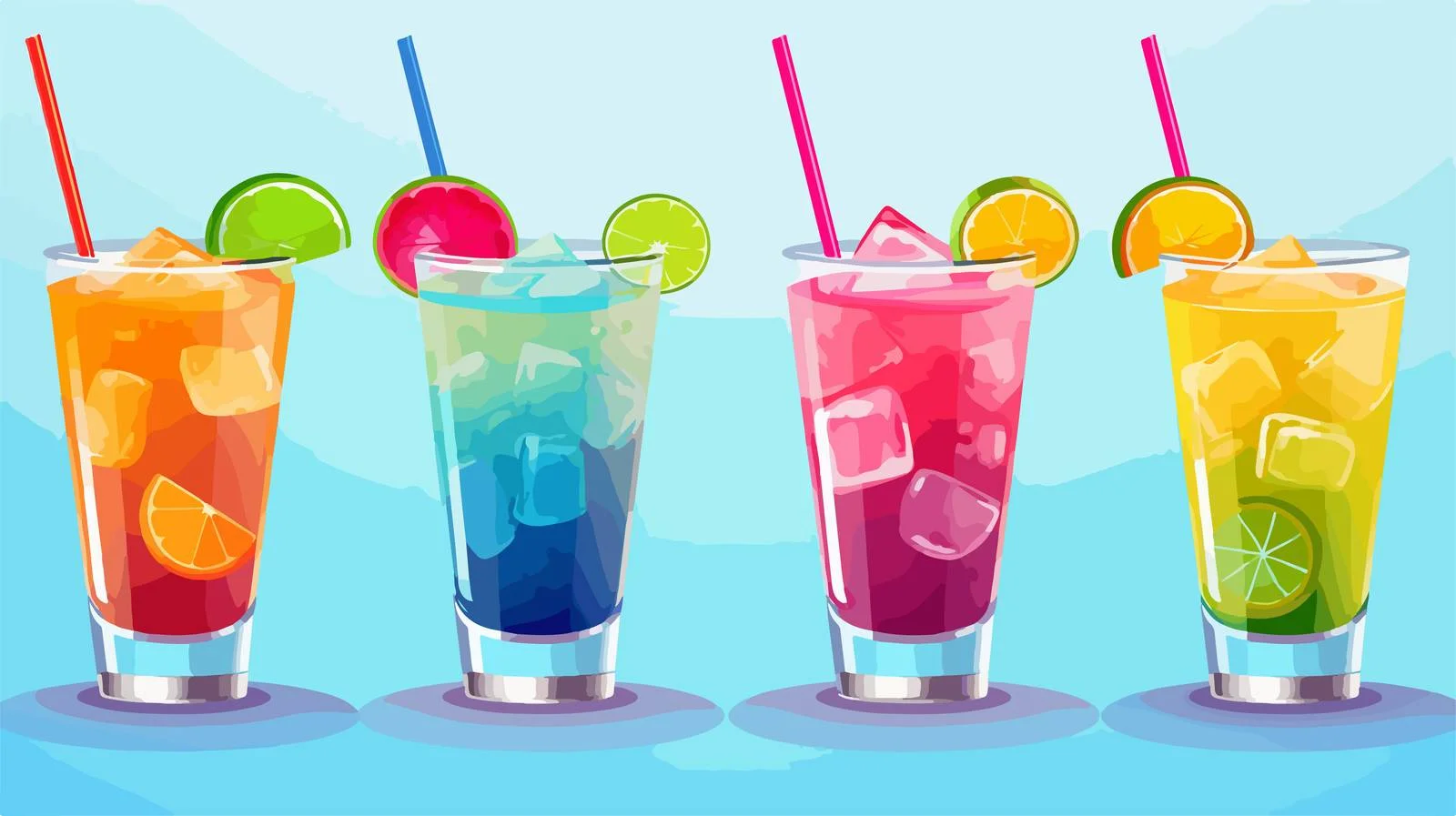Colorful Alcoholic Juices in Cocktail Glass — free download from Dotvec