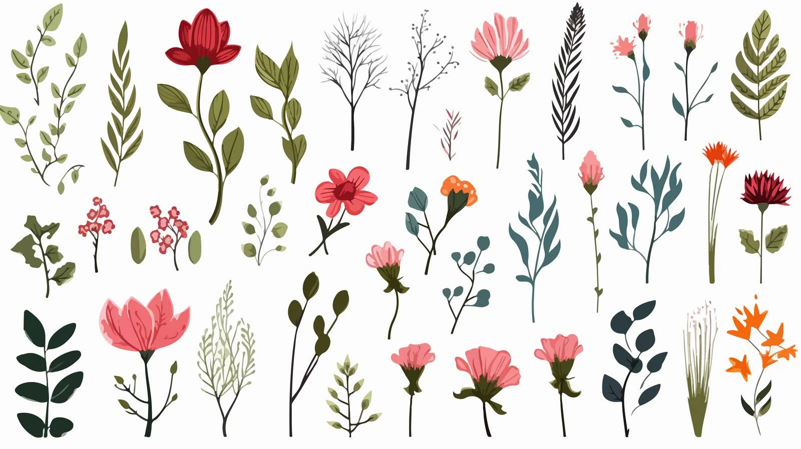 Hand-Drawn Botanical Vector Collection — free download from Dotvec