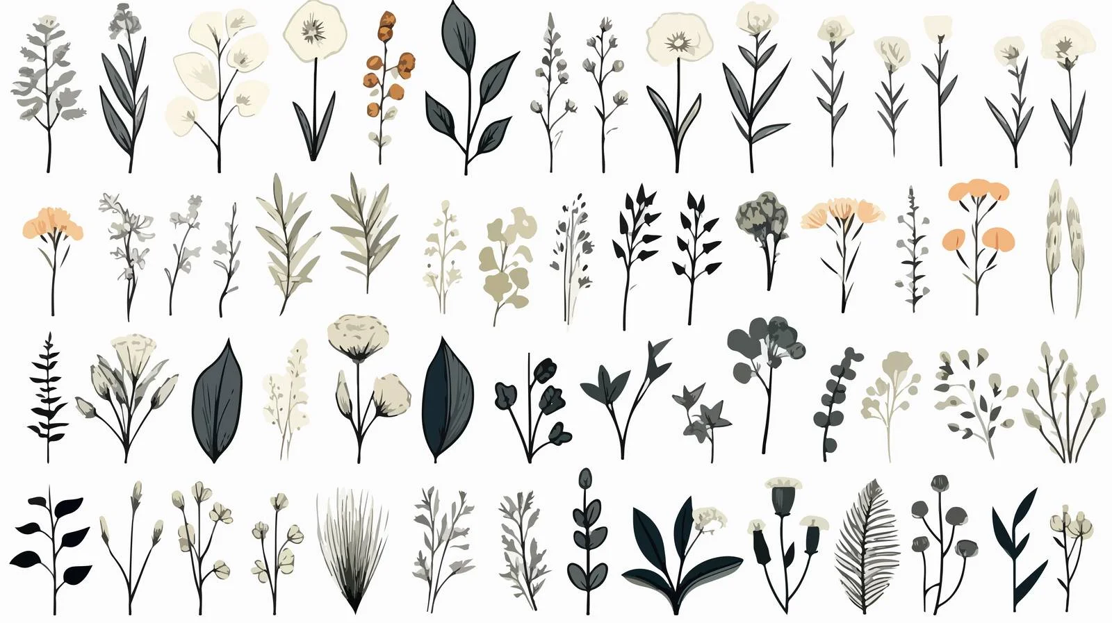 Botanical Hand-Drawn Plant Collection — free download from Dotvec
