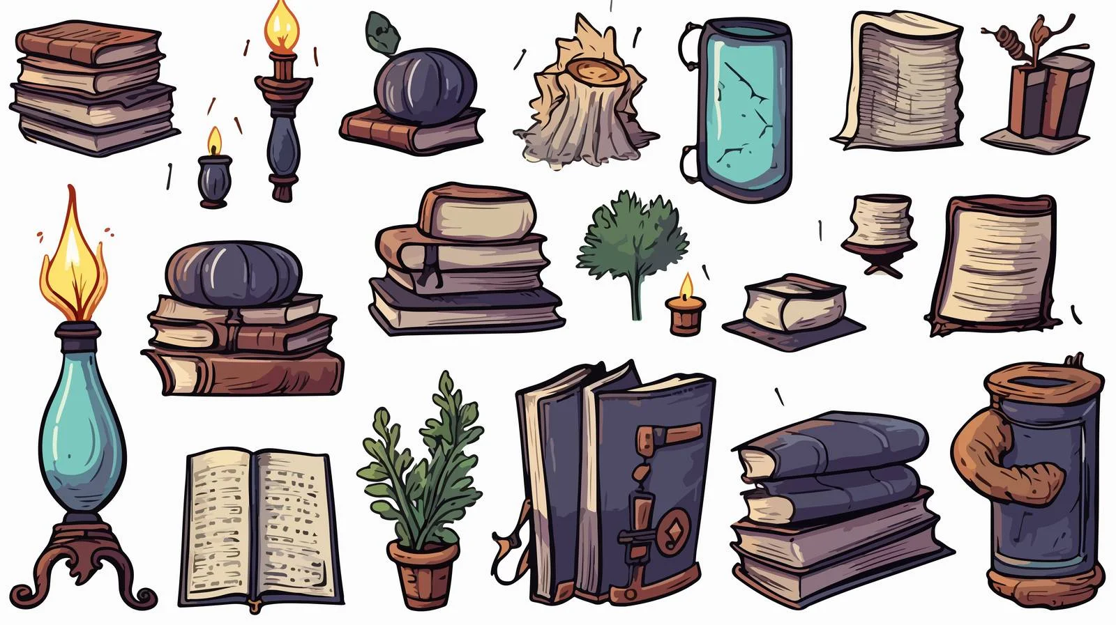 Notebook Cartoon Design Elements Vector Collection — free download from Dotvec