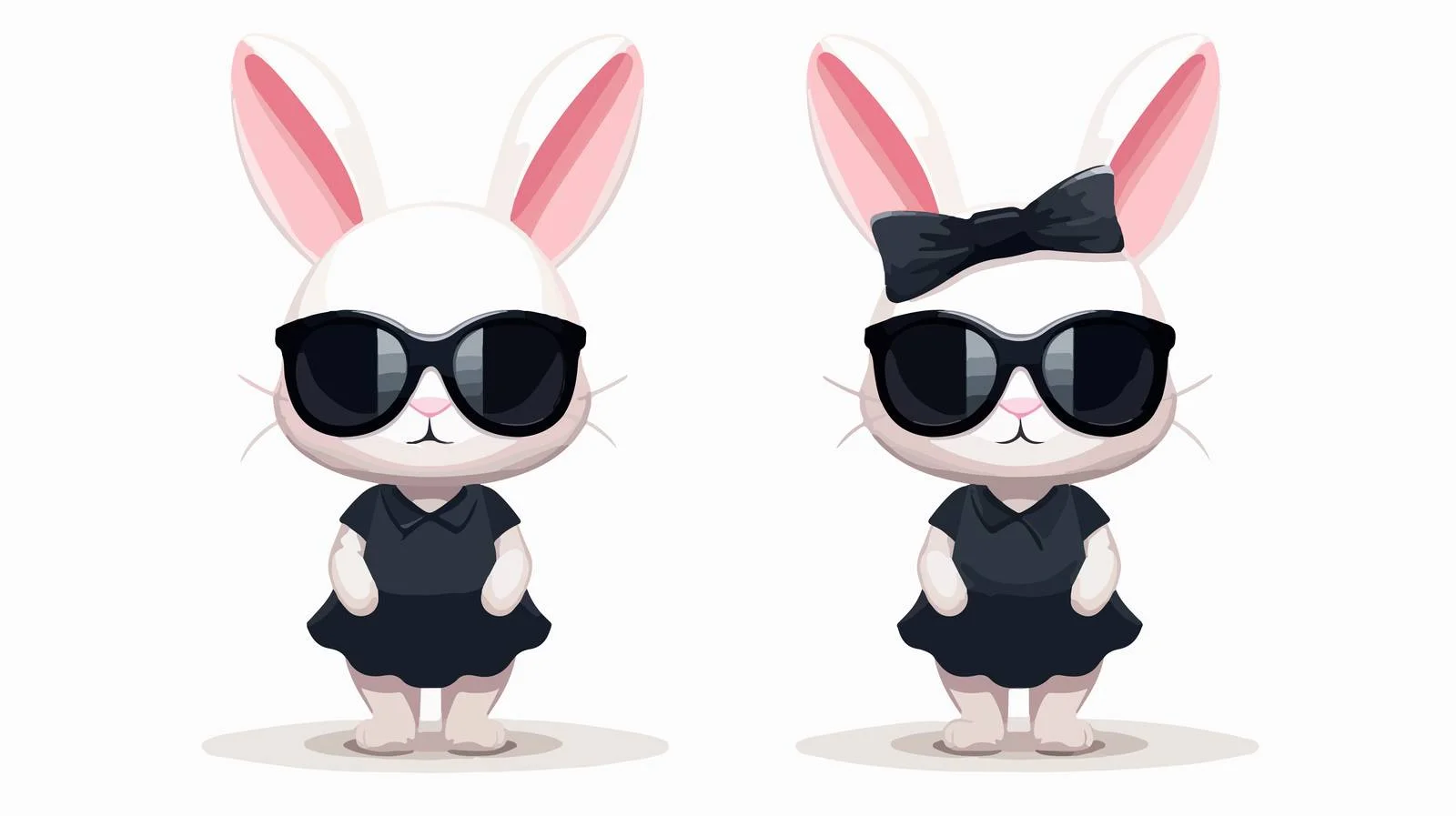Stylish Bunny in Black Glasses Vector — free download from Dotvec