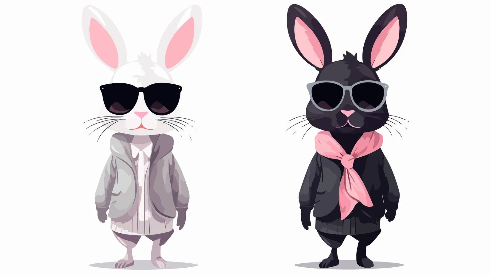 Stylish Bunny with Black Glasses Vector — free download from Dotvec