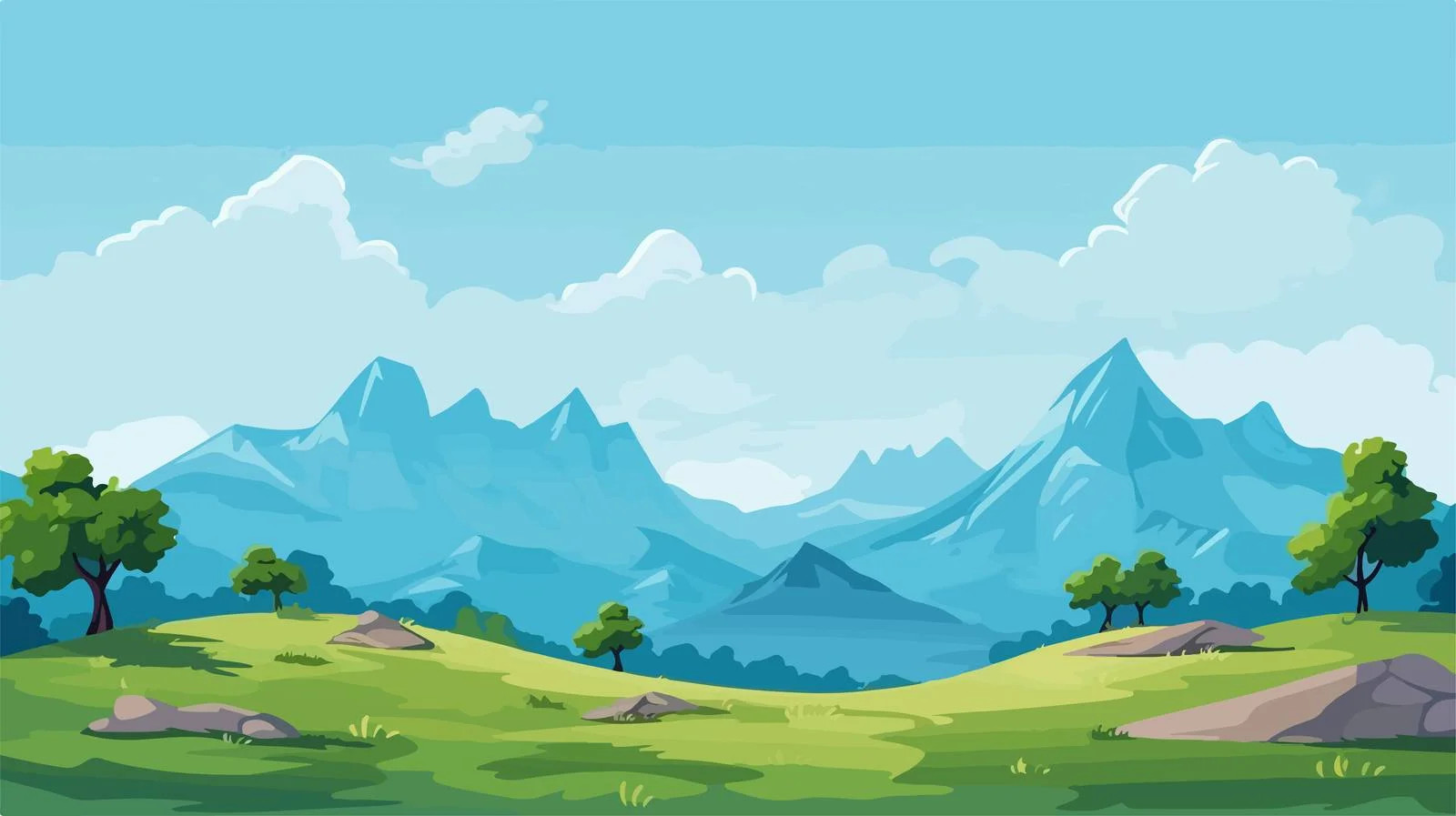 Blue Hill Landscape Vector Illustration — free download from Dotvec