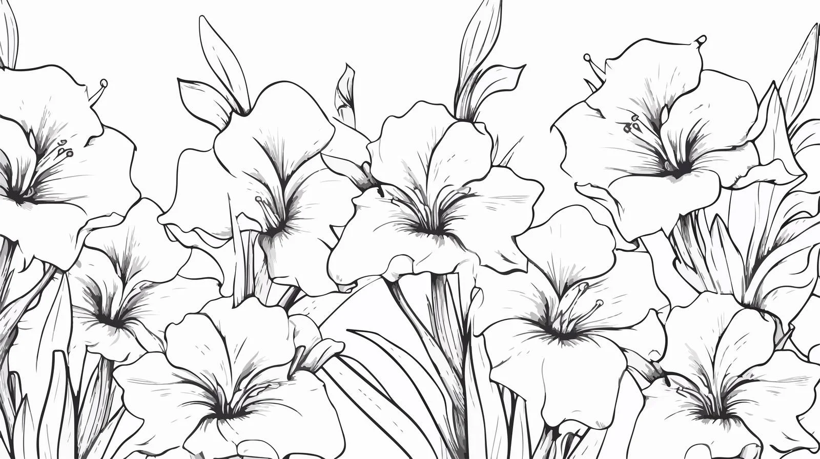 Elegant Floral Line Art Illustration — free download from Dotvec