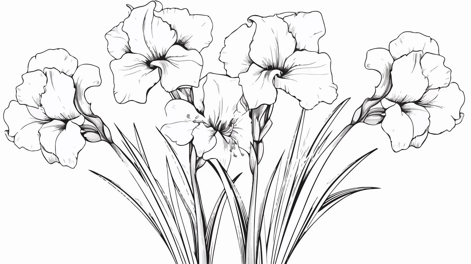Floral Line Art Illustration — free download from Dotvec