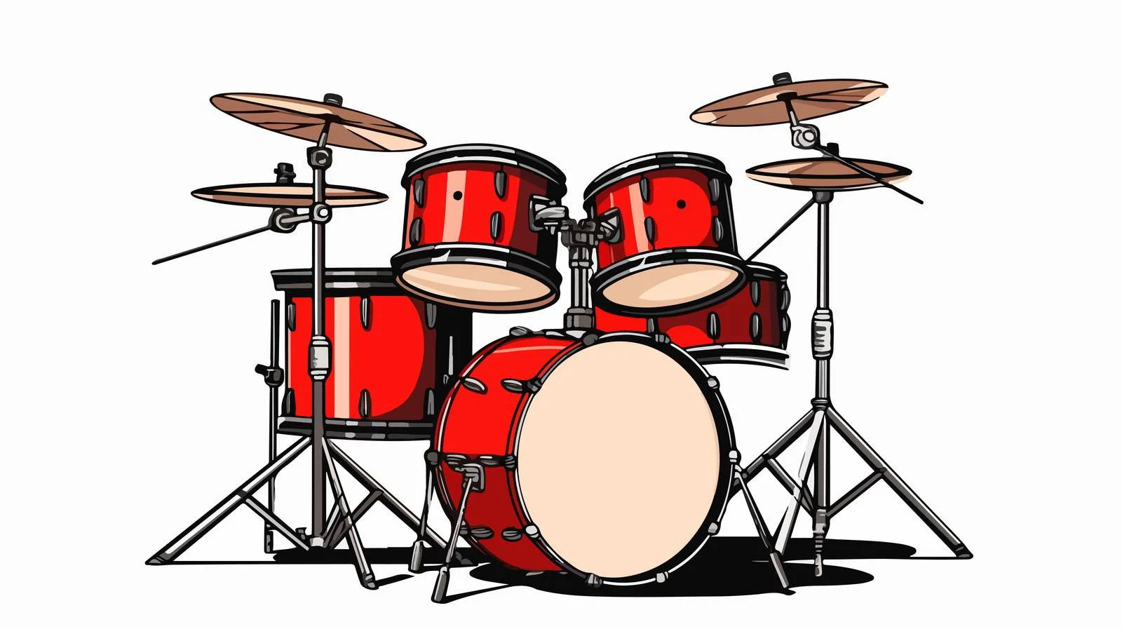 Drum Kit Cartoon Illustration – free beats image from Dotvec