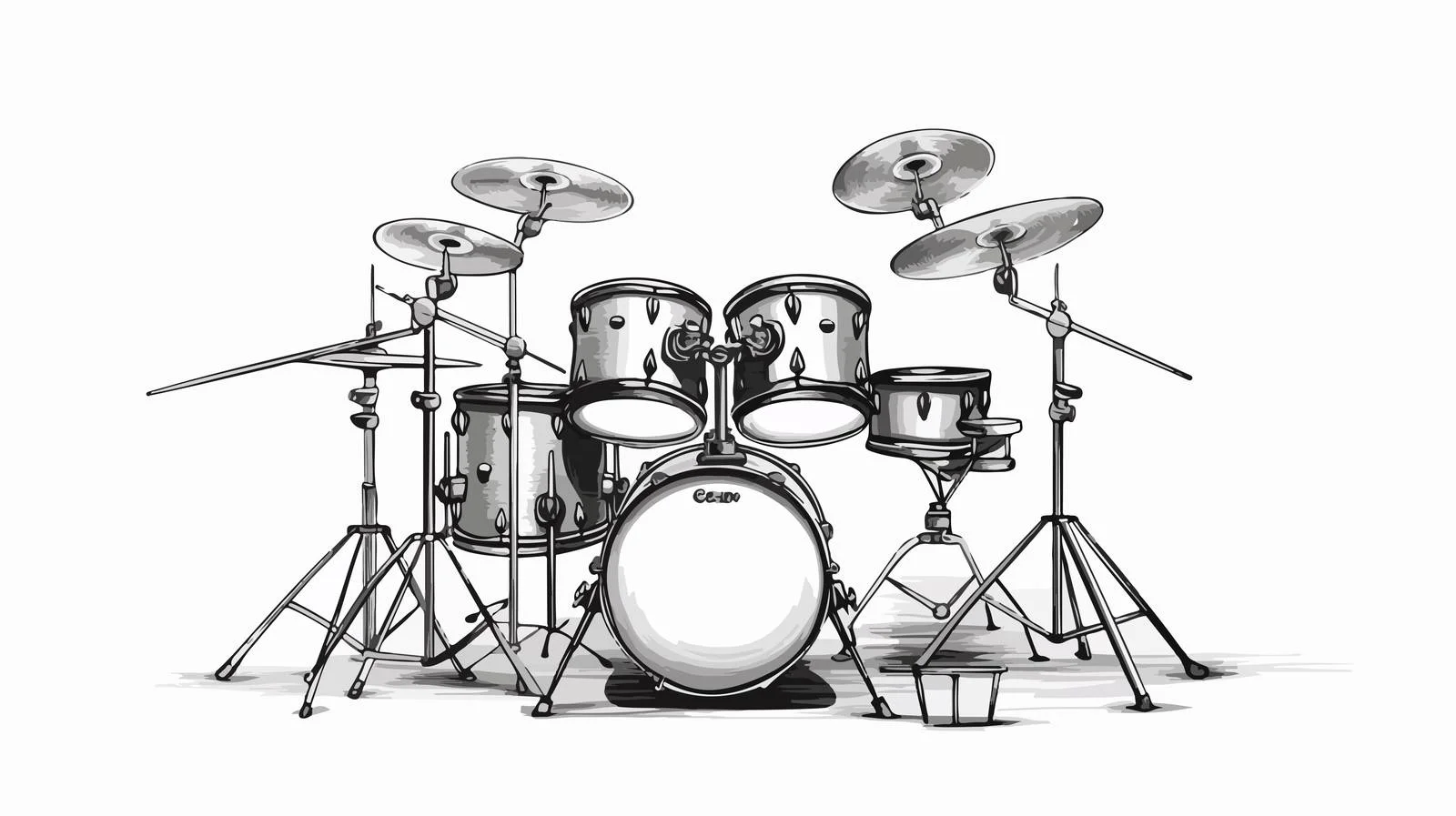 Drum Kit Cartoon Illustration — free download from Dotvec