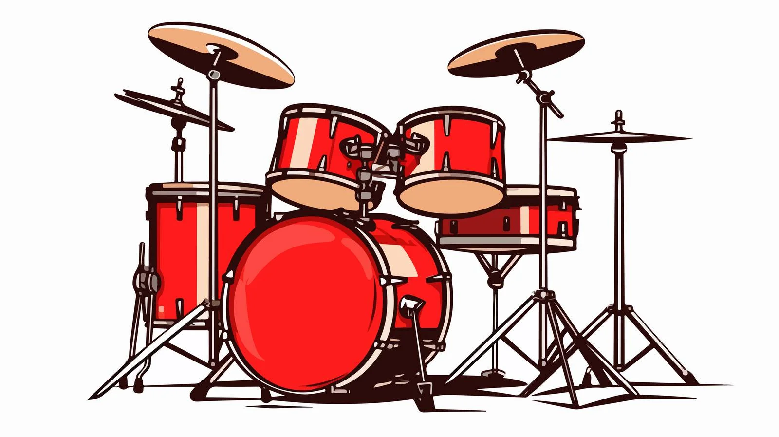 Drum Kit Cartoon Illustration — free download from Dotvec
