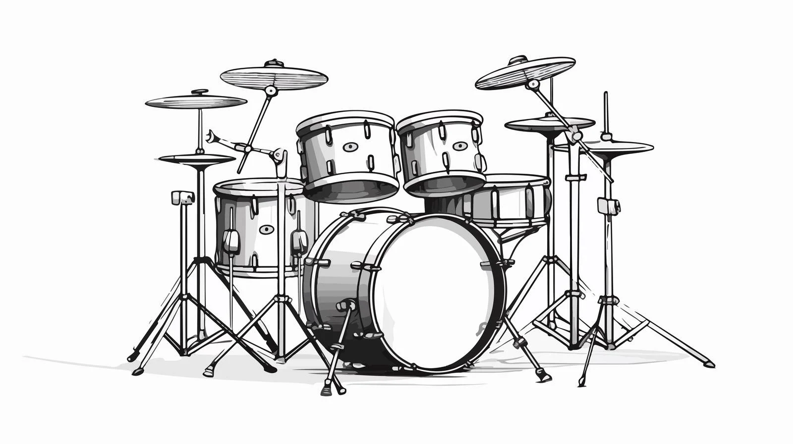 Drum Kit Cartoon Illustration — free download from Dotvec
