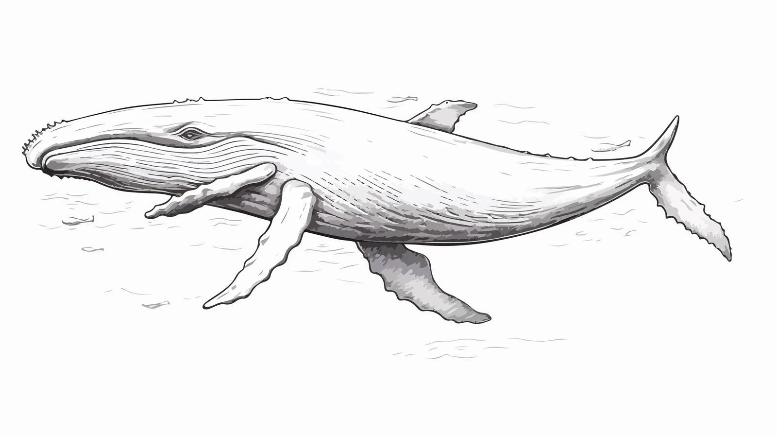 Hand-Drawn Humpback Whale Illustration — free download from Dotvec
