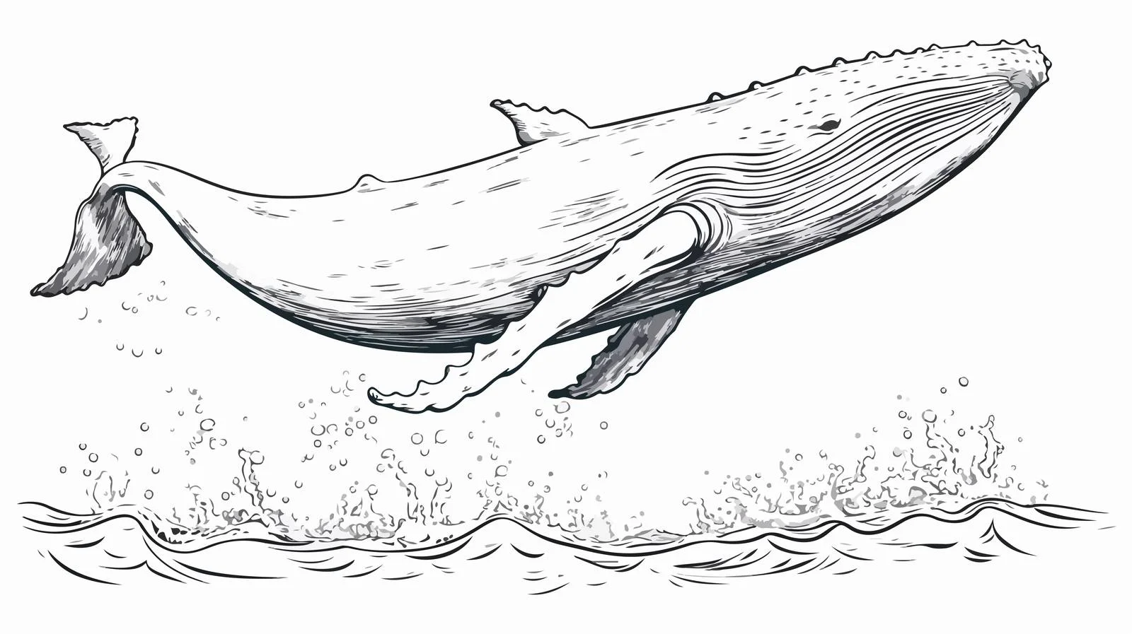 Hand-Drawn Humpback Whale Vector Illustration — free download from Dotvec