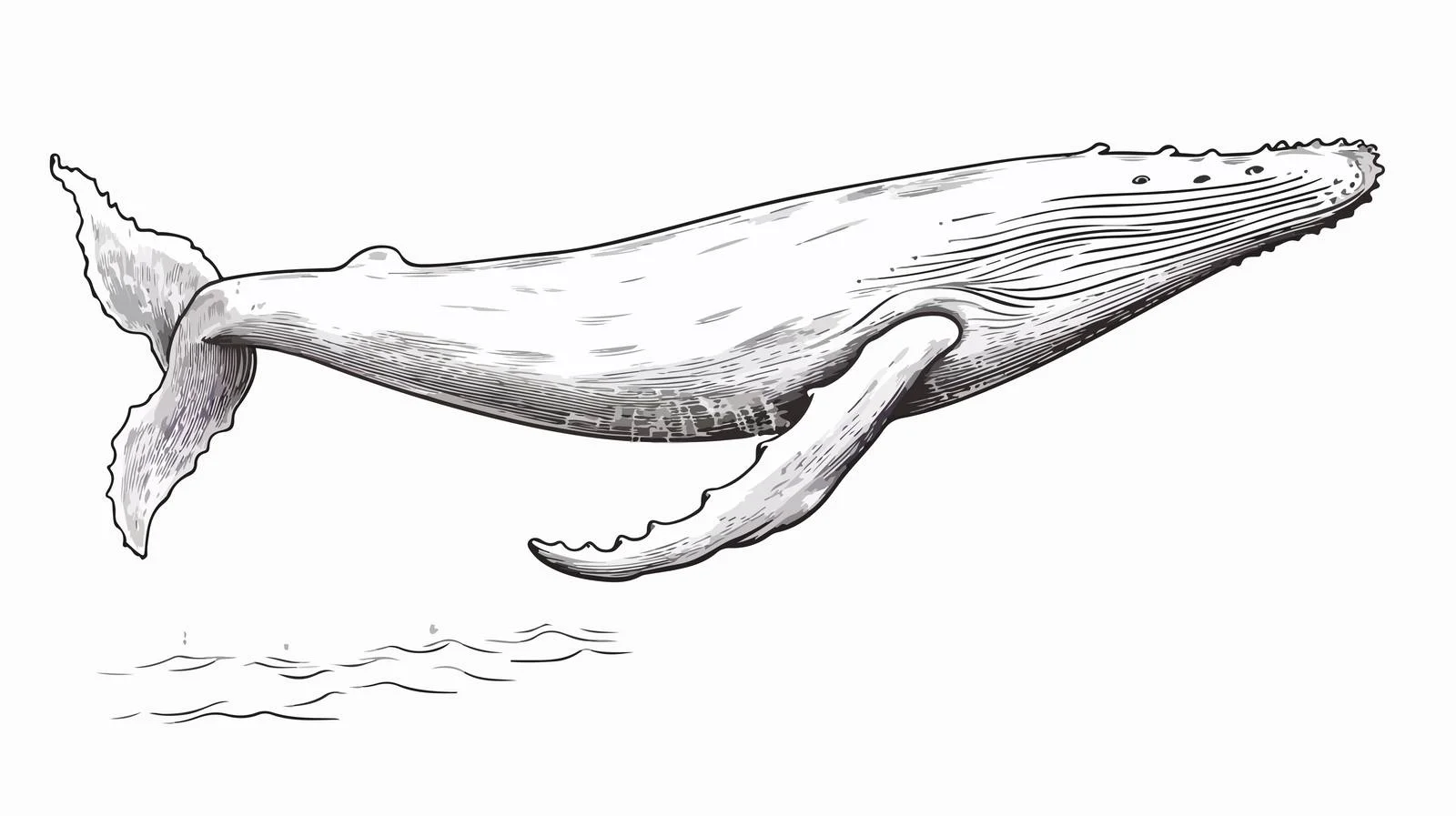 Hand Drawn Humpback Whale Illustration — free download from Dotvec
