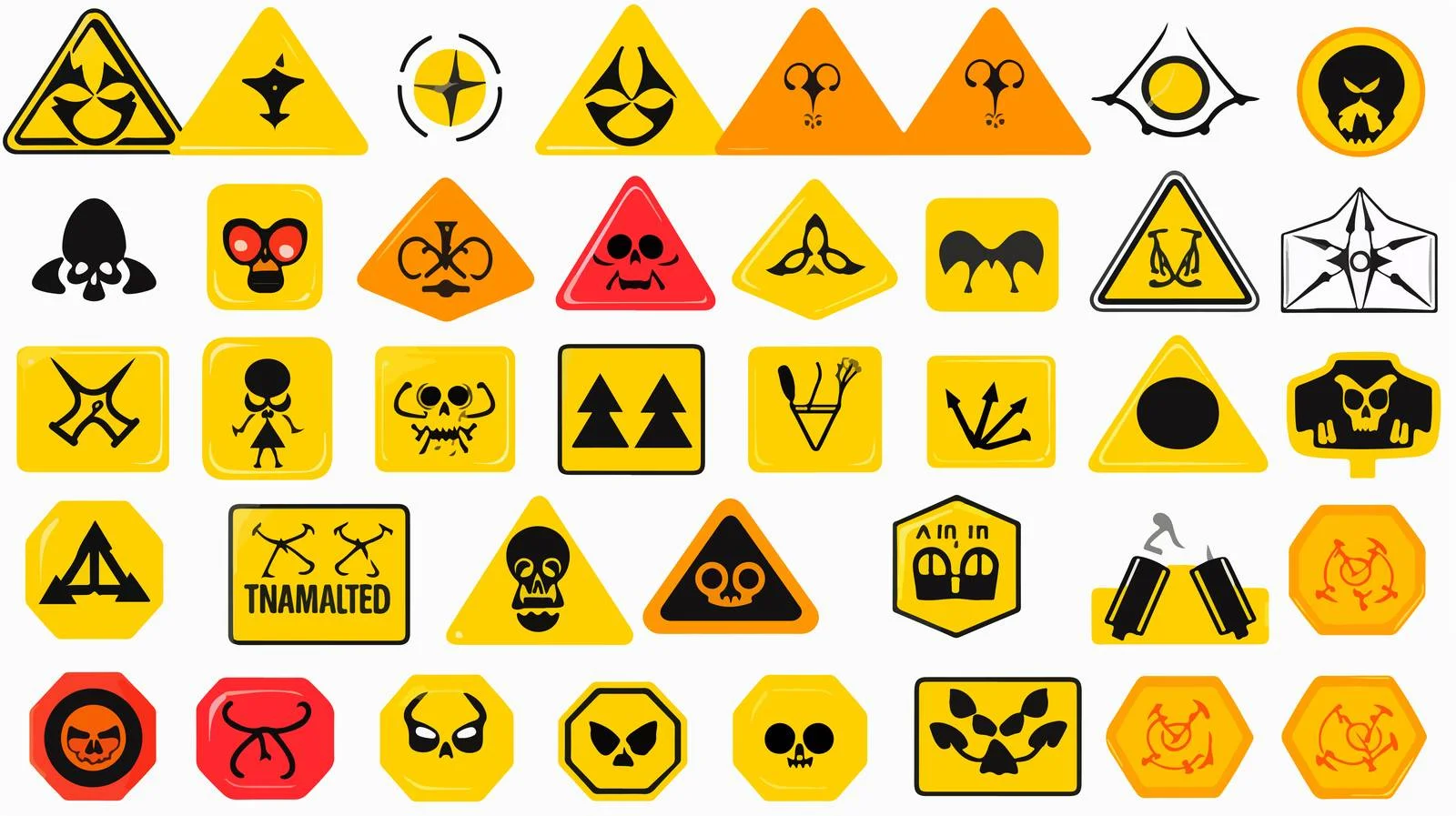 Hazard Warning Signs Vector Isolated — free download from Dotvec