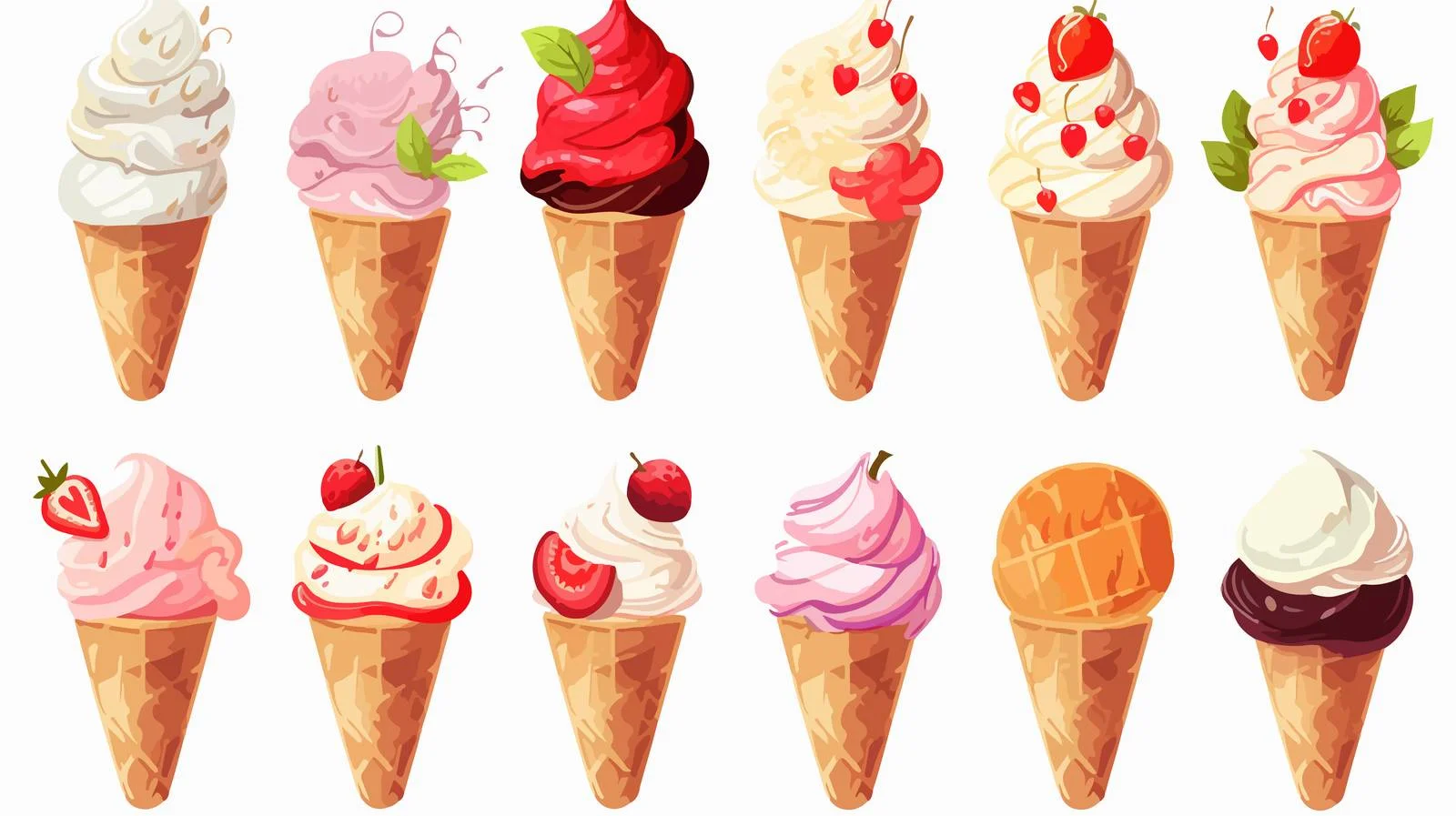 Fruit Vector Ice Cream Dessert — free download from Dotvec