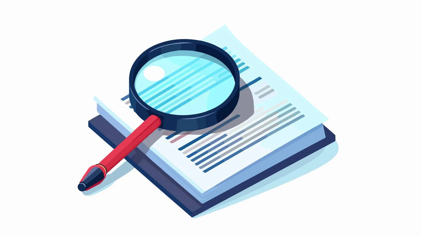 Search Document Vector Isometric Icon – free query image from Dotvec