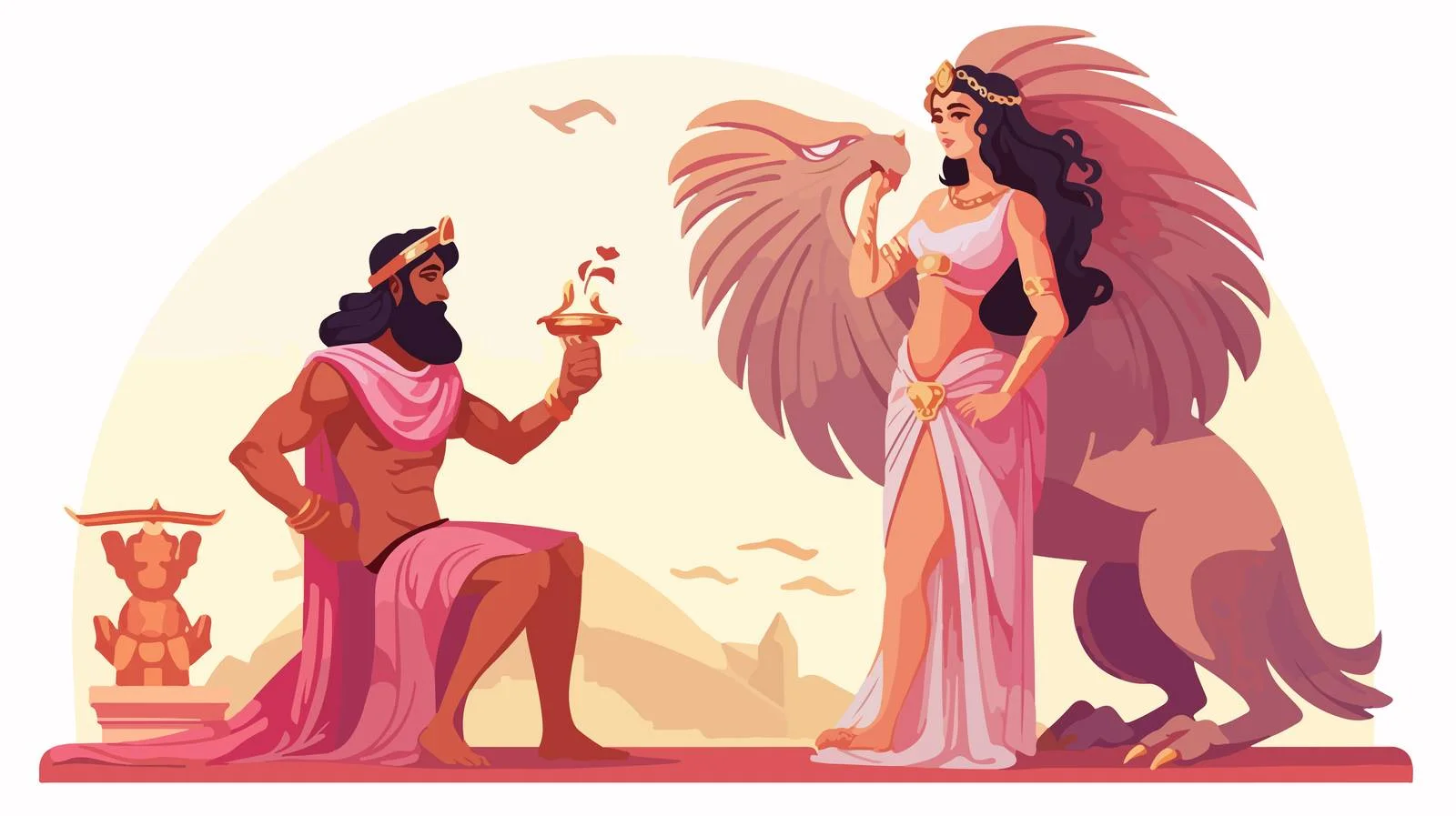 Ancient Greek Mythical Vector Illustration — free download from Dotvec