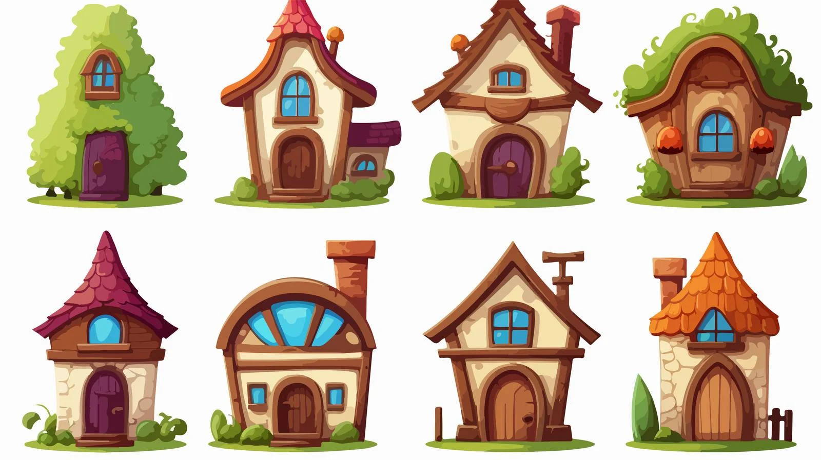 House Set Vector Illustration Collection — free download from Dotvec