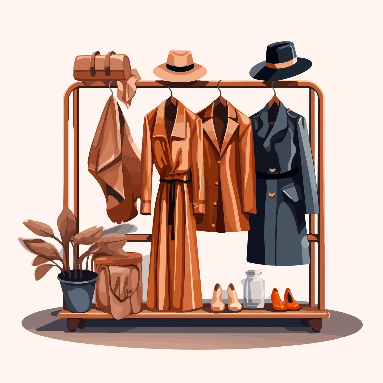 Modern Coat Rack Display in Showroom — free download from Dotvec