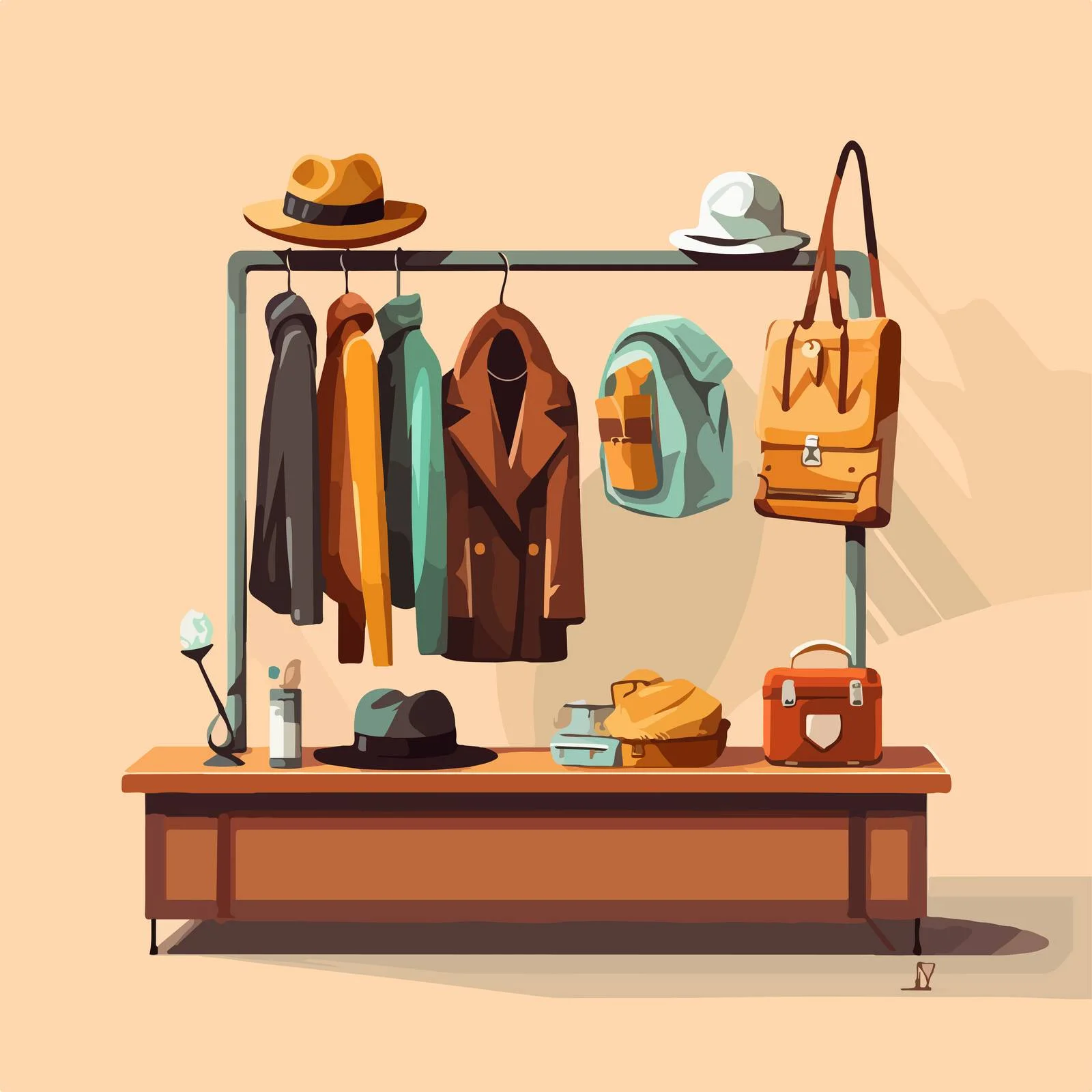 Modern Coat Rack in Showroom Setting — free download from Dotvec