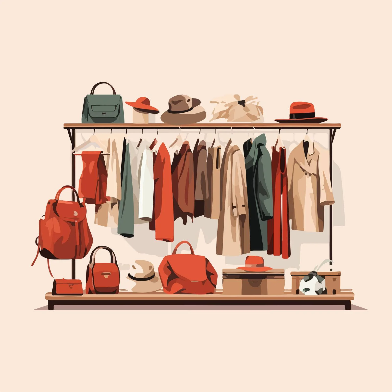 Modern Coat Rack in Fashion Showroom — free download from Dotvec