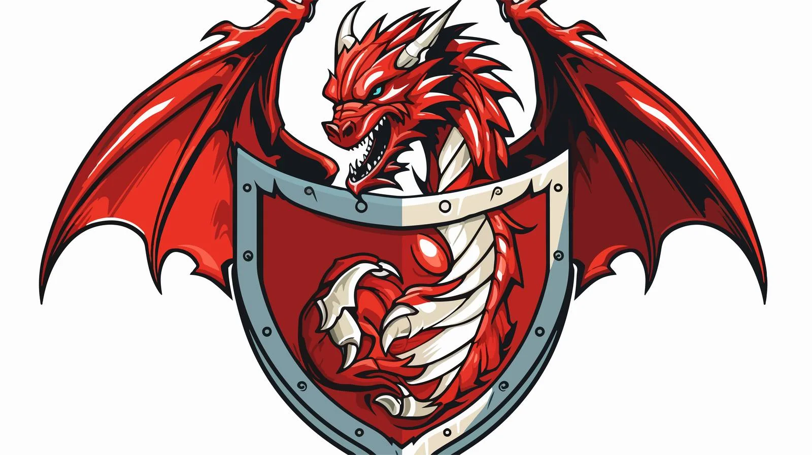 Dragon Heraldic Shield Cartoon Vector — free download from Dotvec