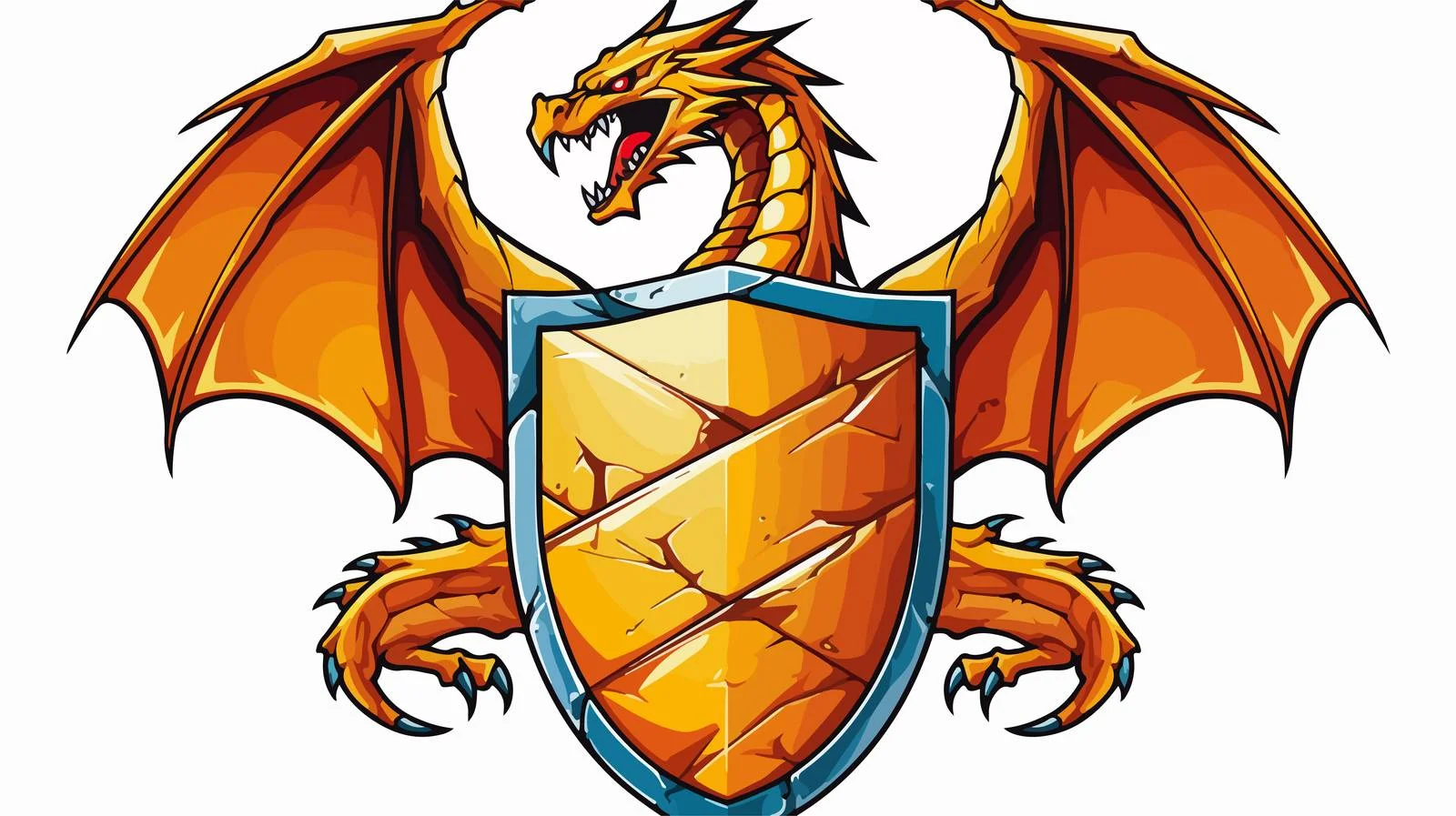 Heraldic Shield with Dragon Cartoon Image — free download from Dotvec
