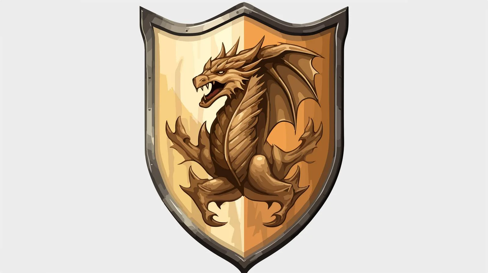 Heraldic Shield with Dragon Cartoon — free download from Dotvec