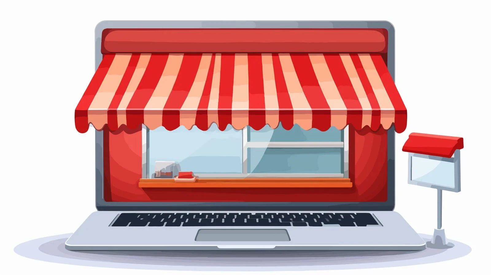 Professional Laptop Order Concept Illustration — free download from Dotvec