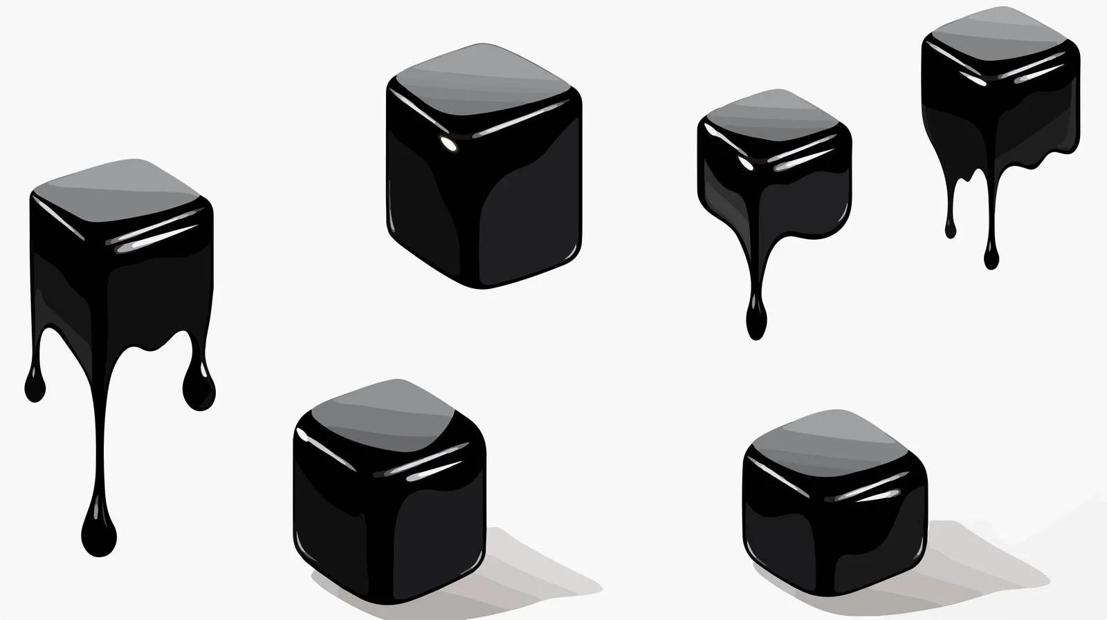 Abstract Liquid Shadows with Black Cube — free download from Dotvec