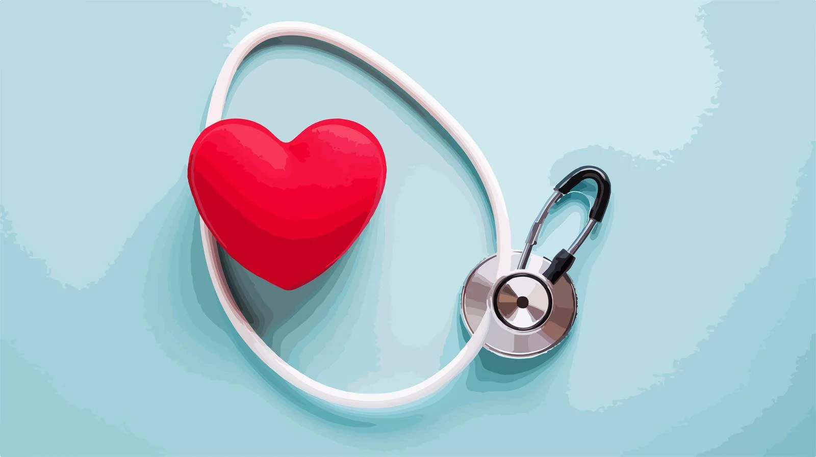 Medical Heart Stethoscope Silhouette Vector Image — free download from Dotvec