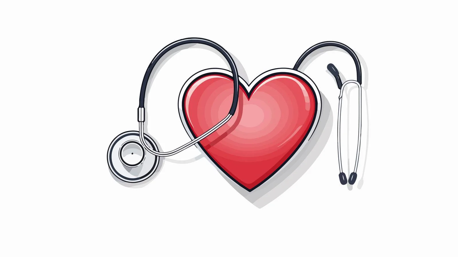 Medical Stethoscope Heart Silhouette Vector Illustration — free download from Dotvec