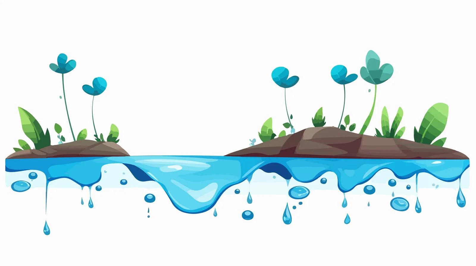 Water Droplets Flowing to Ground — free download from Dotvec