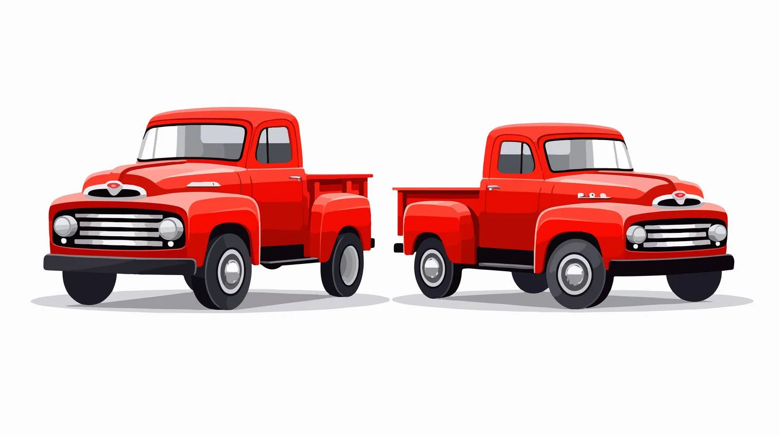Red Pickup Truck Silhouettes Collection — free download from Dotvec
