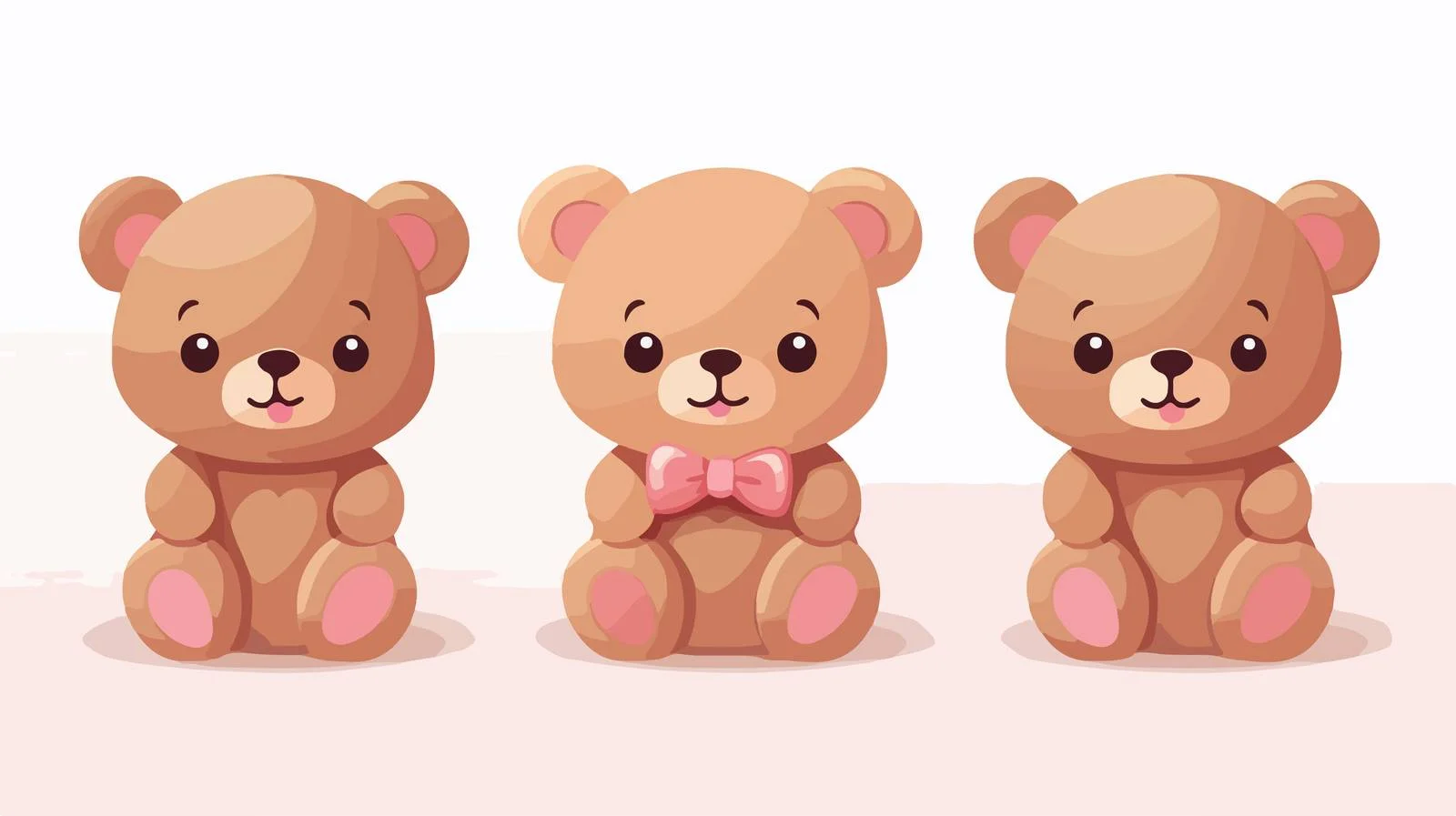 Adorable Teddy Bear Isolated Vector Illustration — free download from Dotvec
