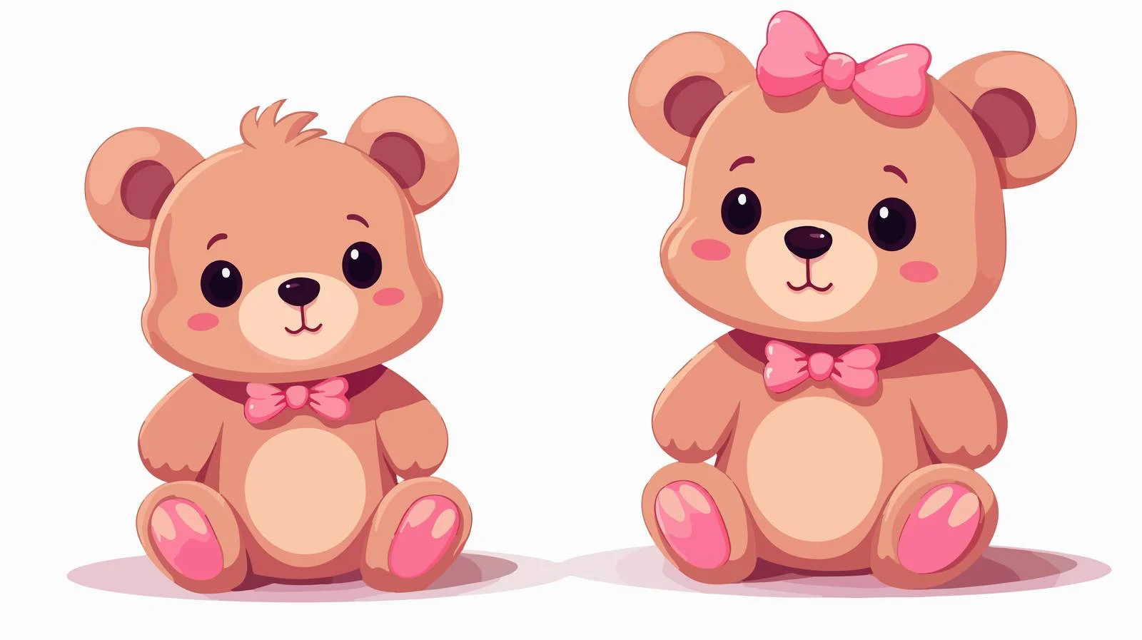 Teddy Bears Isolated Vector Illustration — free download from Dotvec