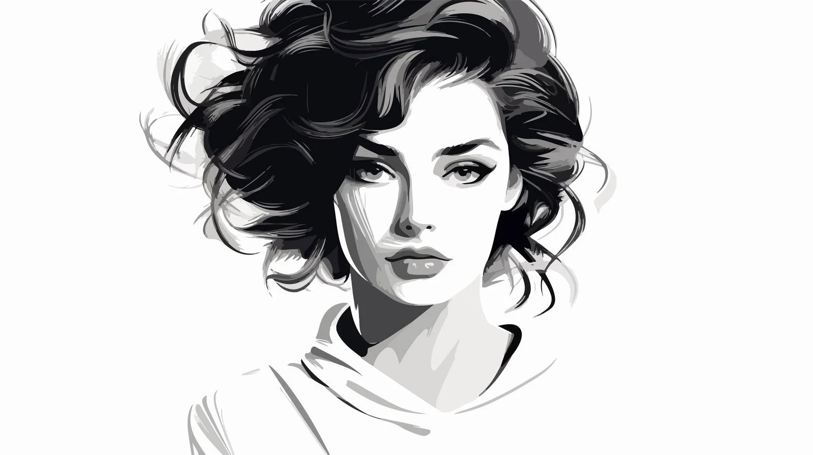 Stylish Fashion Vector Portrait — free download from Dotvec