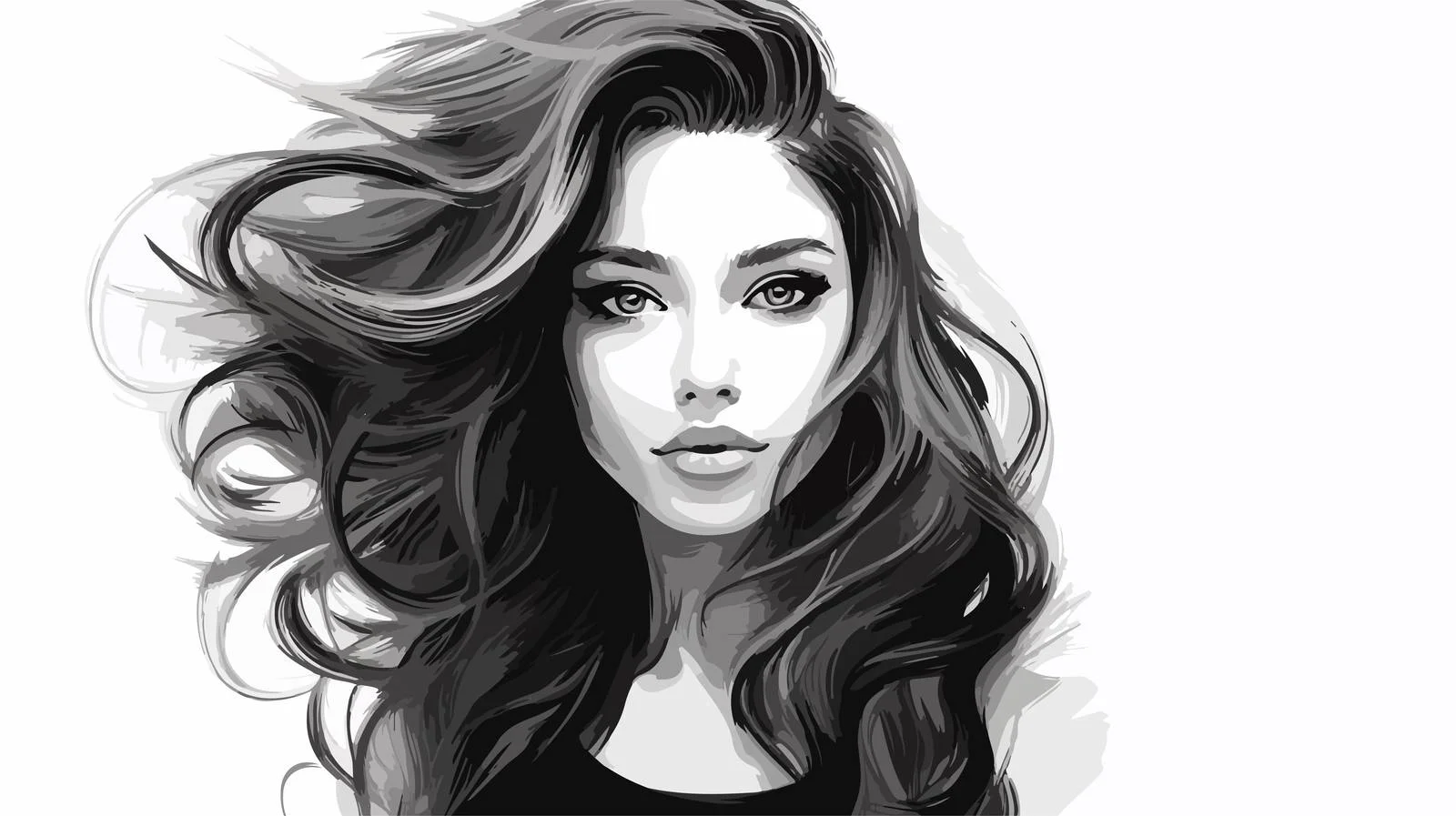 Stylish Young Woman Vector Portrait — free download from Dotvec