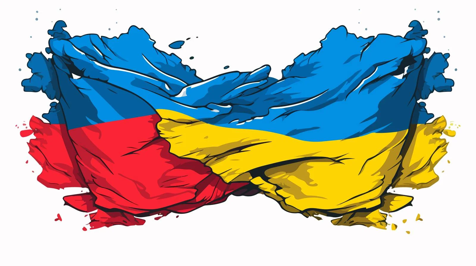 Flags Poster for Russia and Ukraine — free download from Dotvec