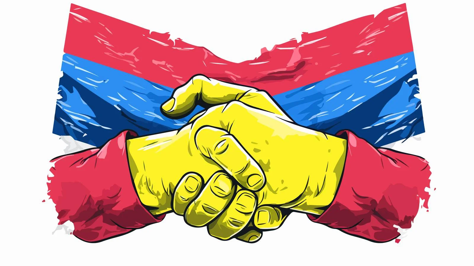 Russian-Ukrainian Flags Poster — free download from Dotvec