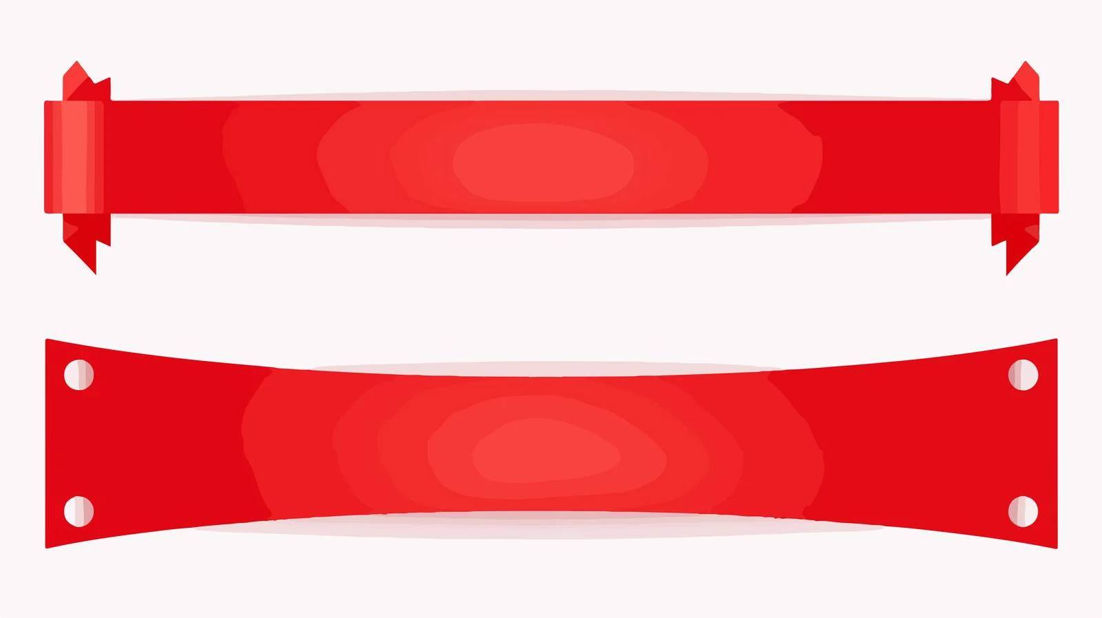 Red Ribbon Banner Set