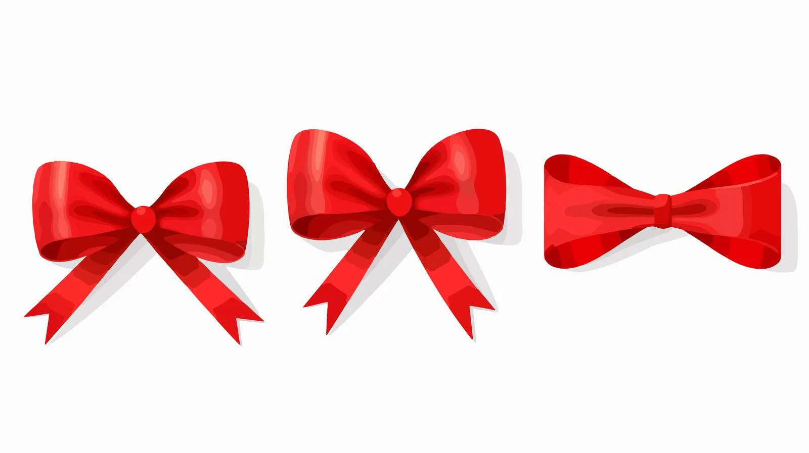 Flat Red Ribbon Banner Set — free download from Dotvec