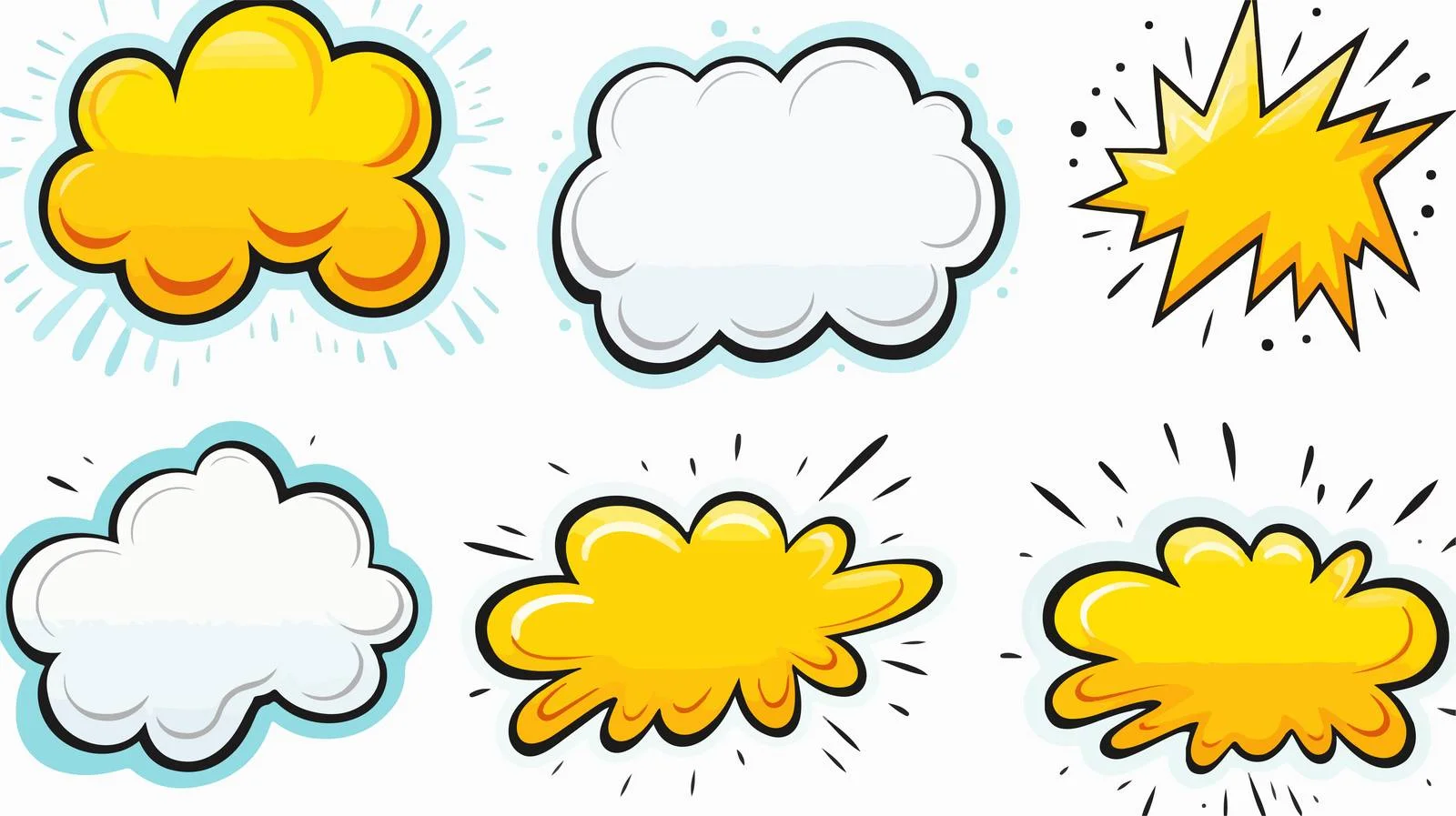 Speech Bubbles Set for Comic Talk — free download from Dotvec