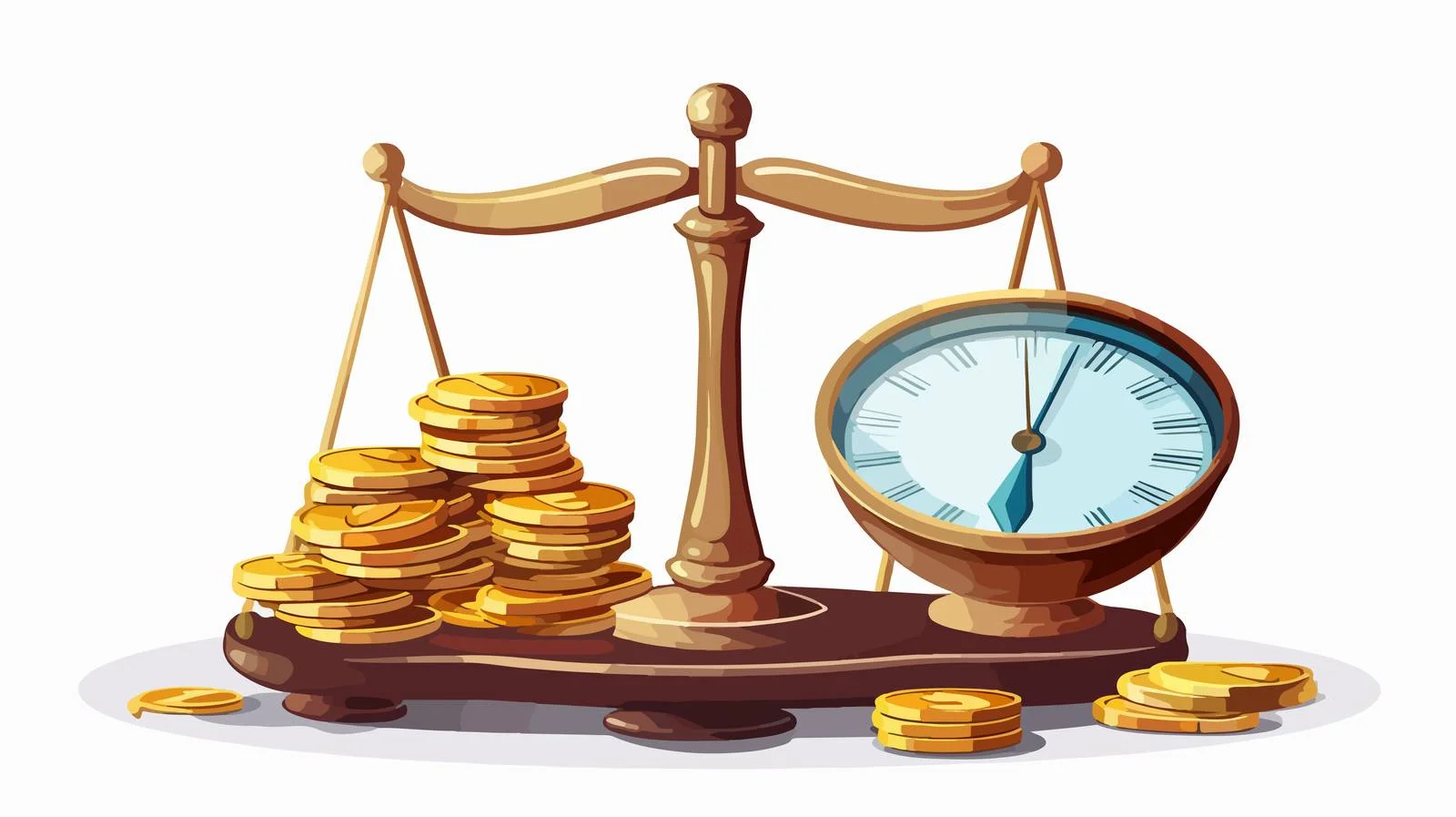 Financial Balance Concept with Watches and Money — free download from Dotvec