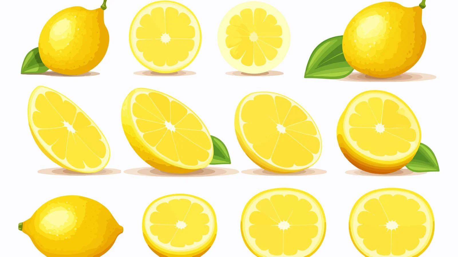 Yellow Lemon Slices Overview — free download from Dotvec