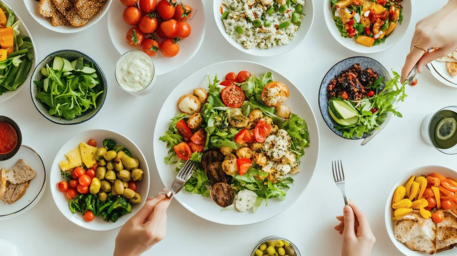 Elegant Vegan Dinner Setting on White Background — free download from Dotvec